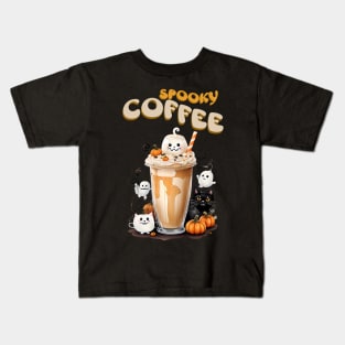 Halloween spooky coffee with funny toppings Kids T-Shirt